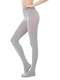 HeyUU Women's 80D Semi Opaque Soft Footed Pantyhose Colorful Tights （Grey,M)
