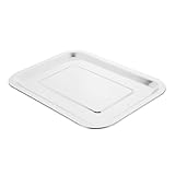 FIXOSHEE Stainless Steel Baking Tray Rectangular Food Tray BBQ Plate 304 Stainless Steel Oven Toaster Pan 27x20x2cm Thickened Multifunctional Snack Plate for Home Kitchen Grilling