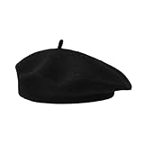 MUNSKT Adult Wool Beret - Unisex Soft Warm Vintage Artist Hat, French Style, Black