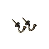 Antique Brass Tie Backs Ball End Curtain Drape Tassel Screw In Hooks U Shaped Curtain Tie Hooks Antique Brass Curtain Tie Back Fixings for Curtains Clothes Coat Hanger Hook Pack of 2.