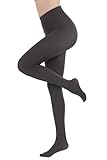 CozyWow 80D Semi Opaque Tights for Women Soft & Elastic Women's Stockings High Waist Pantyhose & Coloured Tights Charcoal grey-L