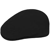 Kangol 504 Flat Cap by Women/Men - Men´s hat Wool with Peak All-Season Spring Summer Autumn Winter - L (58-59 cm) Black