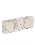 Heart Candles in Glass. Set of 3 Candles. Decorative Heart Candles. Red White Candles. Hearts Glass Jar Candles (White)