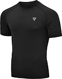 RDX Rash Guard BJJ, Compression Baselayer Top Men, Quick Cool Dry Wetsuit Swimming Vest for Surfing MMA Training Sparring Running Cycling, Men's Sweatshirts Workouts, Long Short Sleeve Thermal Shirt