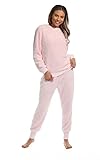Light & Shade Pretty Woman Supersoft Two Piece Pyjama Ladies Leisure Top and Bottom Twosie Set, Pink, L/XL