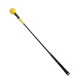 JARAGAR Golf Swing Trainer, Power Flex Golf Swing Training Aid for Improved Tempo Rhythm Balance and Strength, 48 Inches Yellow Golf Training Aids Warm-Up Stick Indoor Practice Accessories