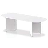 Dynamic Office Solutions OPO Impulse Freestanding 1800/2400mm Rectangular Boardroom Table Distinctive Arrowhead Legs | Sturdy Build Weather & Heat Resistant Melamine Finish Table White 2400