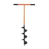 VonHaus Fence Post Auger – Manual Post Hole Digger for Gardening, Garden Flower Planting, Bulb Planting, Umbrellas, Ice, Mixing Fertilizer – 1050mm x 150mm