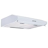 SIA VSR60WH 60cm Visor Cooker Hood, Kitchen Extractor Fan, Under Cabinet Wall Mounted, Top Vented, White