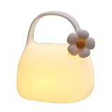 Cute Handbag Night Light, Silicone Night Light, Handbag Shaped 7 Color LED Table Lamp, Rechargeable Night Light with Timer, Portable Bedside Lamp with Touch Sensor for Dorm Bedroom