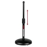 Gator Frameworks Desktop Microphone Stand with Round Weighted Base & Adjustable Height (GFW-MIC-0501)