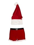 Ann Summers Mr Claus Set – Red Velvet Christmas Shorts & Santa Hat with Faux Fur Trim & Buckle Waistband – Festive Fancy Dress Costume for Men – Ideal for Christmas Parties & Role Play