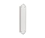 Kooples Hardware Porcelain Finger Plate Decorative Ceramic Door Push Plate Traditional Style for Internal Doors (White Silverline)