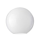 LUMIS Glass Pendant Globe Lampshade for Ceiling/Wall/Table/Floor Lights, 20.0cm Diameter (8”), Light Fitting Hole: 3.1cm, White, Two Holes