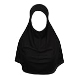 Oriental Trade Cotton Plain Hijab Under Scarf, Turkish Style, 40 x 43 cm, Breathable (Black, Large)