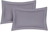 Pillow Shams 2 Pack Oxford Pillowcases, 100% Poly-Cotton Ultra Soft Premium Quality Bedroom Pillow Case Cover - Decorative Standard Pillow Covers 50x75cm (Grey)