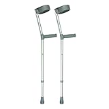 Days Double Adjustable Crutches for Adults, Comfort Handle, Lightweight Mobility Aid, Handle to Ground Height 66 cm-94 cm