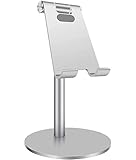 PJP Electronics 360° Rotating Tablet & Phone Desk Stand - Compatible with iPad, iPhone, Switch (Silver)