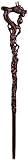PWABAF Wooden Walking Stick - Solid Ironwood, Hand-Carved Dragon, Red, Mobility Aid, 91.4 cm