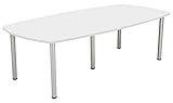 Office Hippo Heavy Duty, Sturdy Large Workstation for Boardroom, Meeting or Shared Space, Desk, Table, Durable Design, White, 240 x 120 x 73 cm