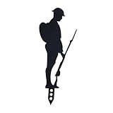 Standing Soldier Silhouette Garden Decoration, Lest We Forget Soldier Silhouette Military Statue, 12" Metal Art Figurine Veteran Tribute Garden Memorial Ornament