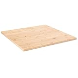 vidaXL Solid Pine Wood Square Table Top, 70x70x2.5 cm, Versatile, Un-Treated Surface Ideal for DIY Projects, Perfect for Table Replacement - Natural ic Look