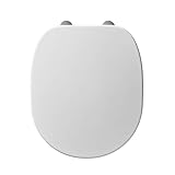 Ideal Standard – Tempo Toilet seat and Cover, Wrapover Design, Round, UV-Resistant, Durable, Inclusive Hinge Set, Easy to Install, Scratch-Resistant duroplast, White Glossy