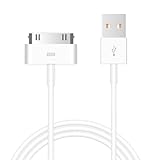 30-Pin Charger Cable Compatible for Old iPhone 4 4S 3GS, Old iPad 1st 2nd 3rd Generation, iPod Classic 1st 2nd 3rd Gen, Touch 4th, iPod Nano 5th 6th Gen, USB Fast Charge & Sync Charging Cord 1-Pack