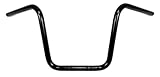 1 inch (25.4mm) Handlebars Ape Hanger 12 Inch Black compatible with Harley Davidson