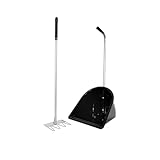 Red Gorilla Traditional Tidee and Long Rake 80cm in Black Horse Manure Shovel Scoop Multi Purpose Large Lightweight Dustpan for Paddock Stable Horsebox Equestrian Building or Garden Waste