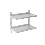 TAIMIKO 2x Stainless Steel Shelves Kitchen Wall Shelf Catering Storage Bathroom Shower Corrosion Resistant (60x30cm)