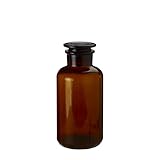 UNIQUE HOME LIVING Apothecary Jar Reagent Bottle, 1000ml Amber Glass Storage Jar with Lid, Reusable Vintage Refillable Container for Herbs, Spices, Oils, Bath Salts, Lotion, Perfume