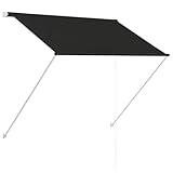 vidaXL Retractable Awning 150x150cm - Anthracite Canopy Sun Screen for Garden, Terrace, Balcony, Adjustable Steel Frame, UV/Water Resistant