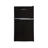 Cookology UCFF87BK 47cm Freestanding under counter Small Fridge Freezer in Black - 87 Litre Capacity - 2 Doors - Adjustable Temperature Control - LED Light - 3 Star Freezer Rating