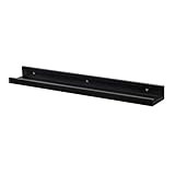 Harbour Housewares Floating Picture Ledge Wall Shelf - 56cm - Black - Pack of 1 - Photo Gallery Bookshelf Wall Shelves Bookcase Floating Shelves for Living Room Display, Bedroom, Office Storage