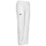 Mega_JumbleSale® Adult Waterproof Bowling Trousers White Logo Bowls Lawn Elasticated Waist Green Sport Outdoor Bottoms Pants (M, White)