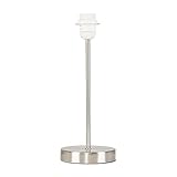 Modern Standard Table Lamp Base in a Brushed Chrome Metal Finish
