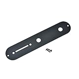KAISH USA Specs Metal Aluminum Anodized Tele Control Plate with 3/8" CTS Pot Holes for American/Mexican Telecaster Black