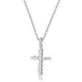 Kenivira Cross Necklace for Women Silver Necklace with Cross Pendant Silver Cross Necklaces for Women Trendy Gold Jewelry Gifts for Women Girls
