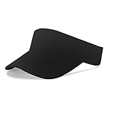 Aomig Sun Visor Cap for Women, Plain Empty Top Baseball Cap Adjustable Sports Casual Cap, Breathable Ponytail Baseball Hat, Unisex Twill Golf Tennis Summer Visor Hats for Outdoor Black