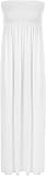 WearAll Plus Size Womens Printed Bandeau Stapless Ladies Shirred Long Maxi Dress White 16-18