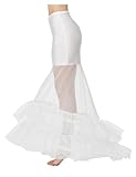 BEAUTELICATE Women Mermaid Trumpet Petticoat 2 Hoops Underskirt A-line Crinoline Half Slip For Long Fishtail Wedding Bridal Evening Dress Gown Ivory, L