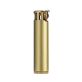 Unique Swiss Vintage Windproof Trench Kerosene Lighter, Soft-Flame, Cigar, Refillable, Outdoor, Compact Portable, Double-Flame Jet, Copper, Gift Boxed, Men’s Present, Thorens One-Press Ignition