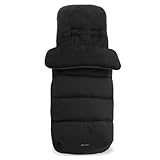 My Babiie Footmuff - Fleece Lined Cosytoes, Universal Fitting for Pushchair, Stroller, Buggy & Pram, Dual Layer, Showerproof, Accessory for Baby - Jet Black