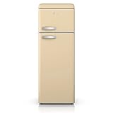 SWAN SR11010CNE Retro Free Standing Top Mounted 70/30 Split Fridge Freezer with Energy Class E, 3 Adjustable Shelves, Fast Freeze, Cream