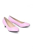 Bismaa Women Mens Unisex Round Toe Low Kitten Heel Plus Size Work Shoes (Pink Patent, Numeric_9)