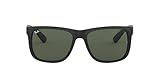 Ray-Ban Unisex Justin Sunglasses, Black ( Vidiros : Green Classic 601/71 ), 54 mm UK