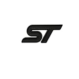 AQXYWQLL 3d Metal Logo ST Embelm Letters Car Grill Trunk Badge Compatible with Fiesta Focus MK2 MK3 MK4 Kuga Puma Mondeo ST Sticker Accessories(Color:Sticker Black)