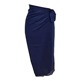 Kiran Fashion New 100% COTTON Premium Sarong Beach Pool cover up Light weight Scarf Wrap holidays (Navy Blue, One Size)