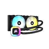 Corsair H100 RGB Liquid CPU Cooler - 240mm AIO - SP120 RGB ELITE Fans - Fits Intel LGA 1200/115X/2066, AMD AM4 - Motherboard ARGB Adapter Included - Black